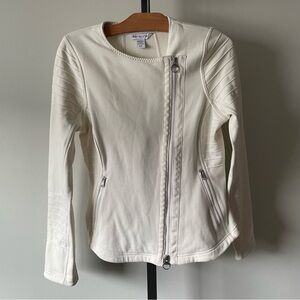 Athleta Moto Jacket Asymmetrical Zip Up White Size Small Petite